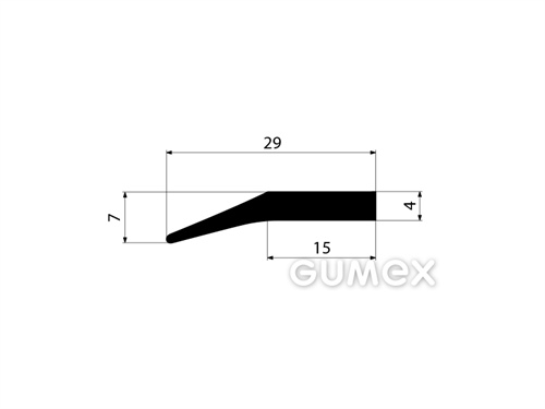 Gumový profil tvaru "I", 29x7mm, 2-prúd, 70°ShA, EPDM, -40°C/+100°C, čierny